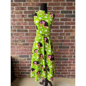 Nooworks Dahlia dress in checkered girls - green - mock neck - sleeveless - XS